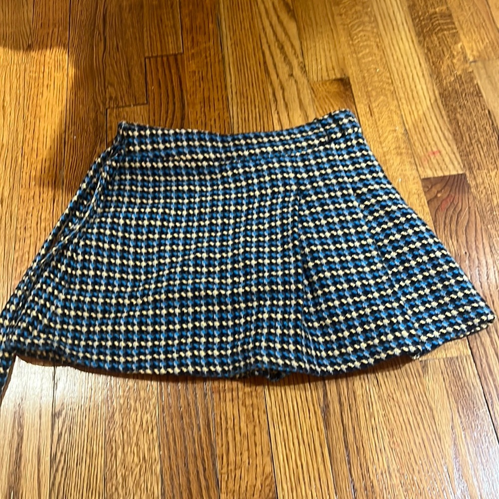 Zara kids skirt blue yellow black and grey size 13-14